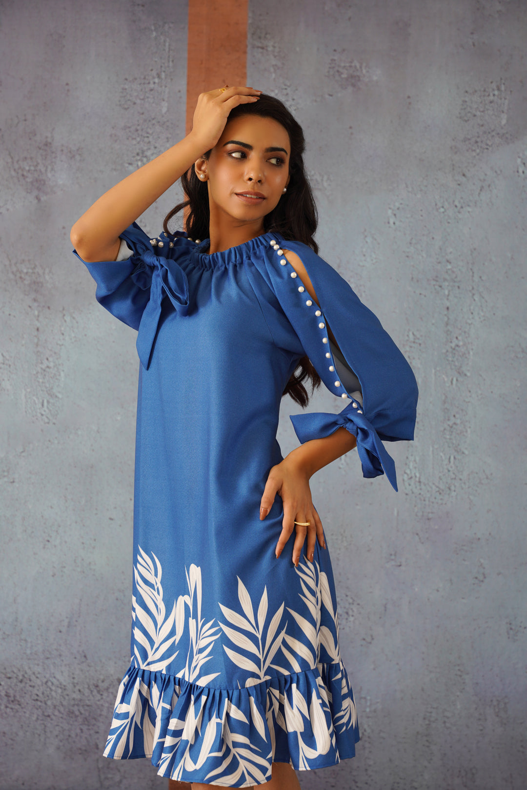 Wren Blue Leaf Dress Wren Blue Leaf Dress